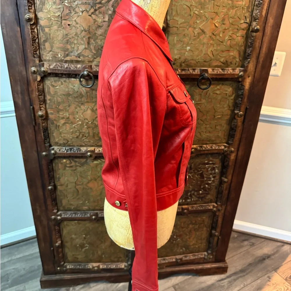 Ralph Lauren Red Leather Women's‎ Jacket 2 - Picture 4 of 9